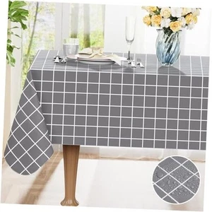 Rectangle Table Cloth, Waterproof Vinyl Tablecloths with Flannel Backing, - Picture 1 of 7