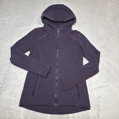 Athleta Athletic Hoodie Women Medium Full Zip Hooded Sweatshirt Purple Fleece - Image 1 of 4