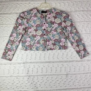 Suéter Top Floral Recortado Manga Abullonada Damon ll Para Mujer Talla 14 M De Colección Hecho en EE. UU. - Imagen 1 de 13