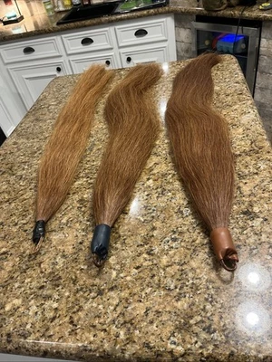 3 Sorrel/chestnut Fake Show Horse Tail Extensions.  .5lb, 1 Lb, 1lb Kathy’s Show - Image 1 of 4