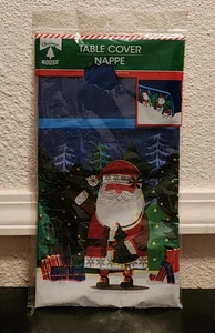 Weihnachtshaus 54"x 108" Santa Kunststoff Tisch Abdeckung Blau - Bild 1 von 2