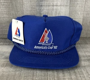 VINTAGE ‘90s WHITE/MULTI AMERICA’S CUP ‘92 San Diego YACHT SAILING SNAPBACK CAP - Picture 1 of 8