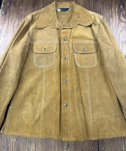 🔥Vintage🔥JC Penny Suede Jacket Brown Made In Mexico Size 40 Western Texas - Picture 1 of 16