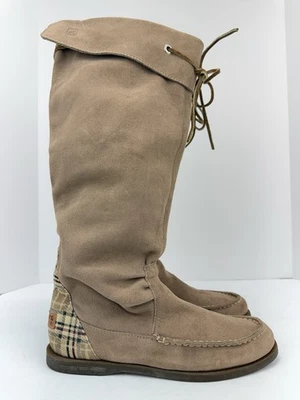Sperry Top-Sider size 7M Women’s Tan Suede Longpoint Knee High Moccasin Boots - Image 1 of 4