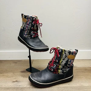 Stivali Keen Elsa neri stampa azteca gomma anatra donna taglia 9 - Foto 1 di 12