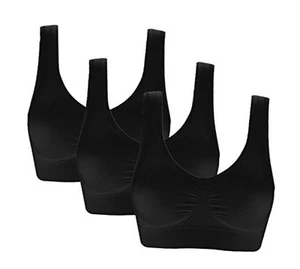  Women's 3 Pack Seamless Comfortable Sports Bra with Removable Pads  - Picture 1 of 5