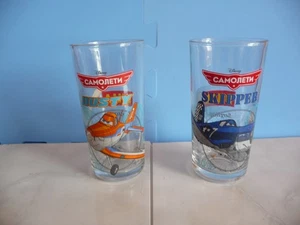 2x Planes glasses Dusty Skipper Disney collectible BergHoff Billa used rare - Bild 1 von 6
