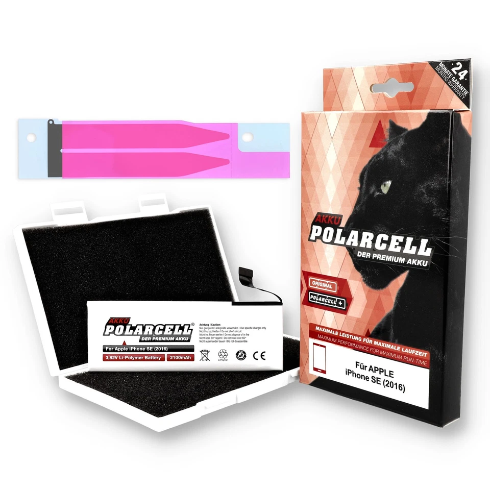 POLARCELL Akku für Apple iPhone SE 2016 | 2100mAh Profi-Batterie | A1723 A1662 A1724 Accu
