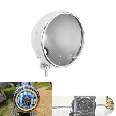 7" Motorcycle LED Headlight Housing Bucket Chrome For Harley Electra Road Glide - Image 1 of 4