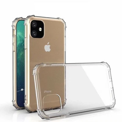 Clear Back Case For All iPhone Models Bumper Transparent Soft Gel Silicone Cover - Image 1 of 4