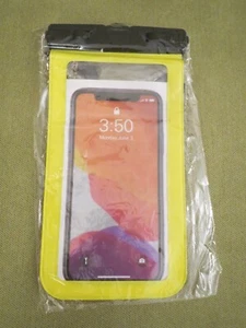 YELLOW Universal Waterproof Underwater Mobile iPhone Samsung Case Pouch Bag - Picture 1 of 5