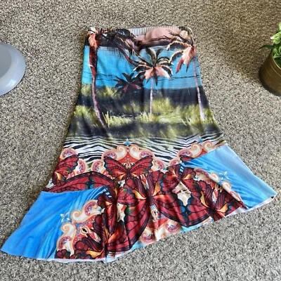 Vestido Tubo Cubrir Natación BECCA De Colección Pequeño Tropical Palmeras Mariposa Diseñador Foto 1 de 4