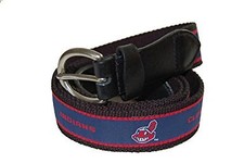 The Mark Adult Canvas Material MLB Cleveland Indians Belt w/Buckle Closure, 38