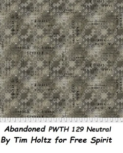 Abandoned 1 Cotton Quilt fabric Tim Holtz for Free Spirit PWTH 139 Neutral Bty - Picture 1 of 12