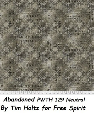 Abandoned 1 Cotton Quilt fabric Tim Holtz for Free Spirit PWTH 139 Neutral Bty - Image 1 of 4