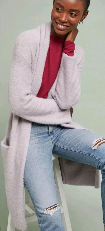 Cárdigan suéter Anthropologie XL púrpura para dormir en la nieve Foto 1 de 4