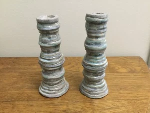 Hand Crafted Pillar Pottery Candle Holders - Picture 1 of 4