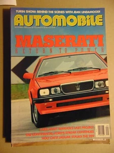 AUTOMOBILE September 1988 MASERATI - Picture 1 of 1