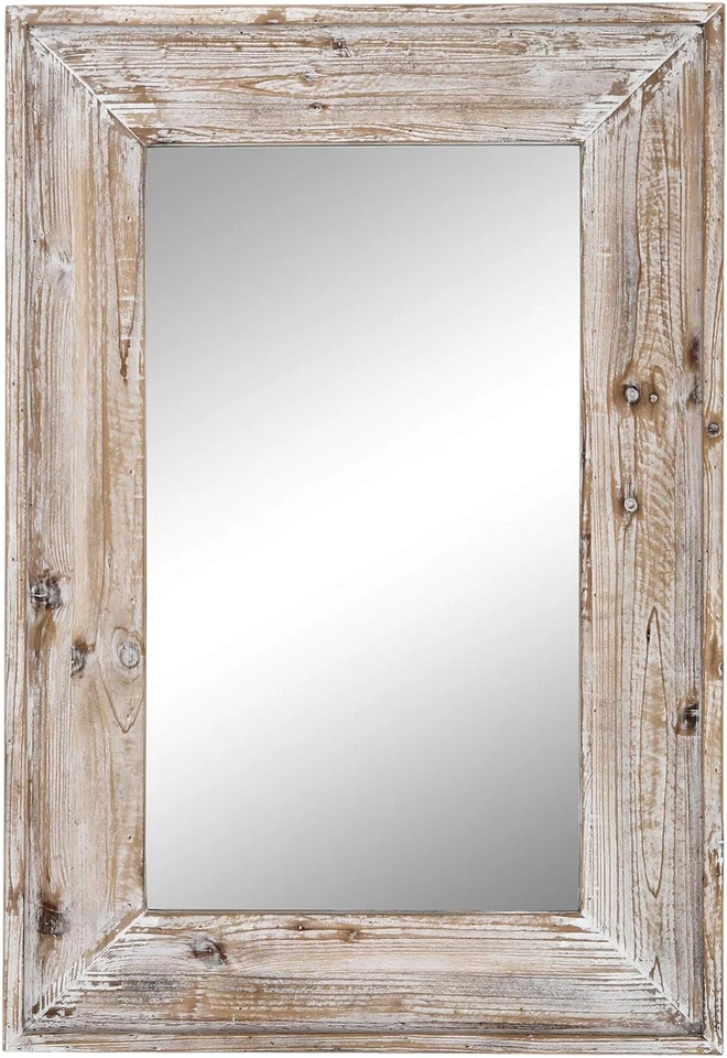 36 X 24 Inch Wall Mount Wood Frame Bathroom Vanity Mirror Rustic Horizontal/Vert - Image 1 of 4