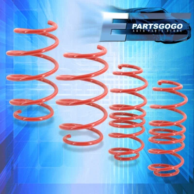 For 79-04 Ford Mustang GT Red Suspension Handling Coil Lowering Springs Kit F+R Foto 1 de 3