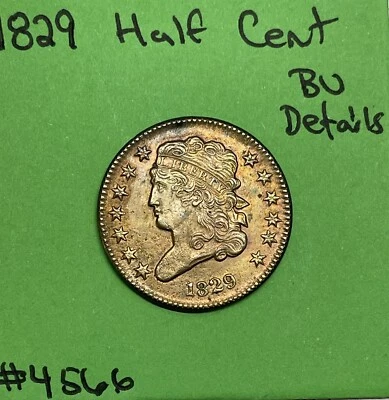 1829 Classic Head Half Cent Brilliant Uncirculated BU See Pics - Image 1 of 3