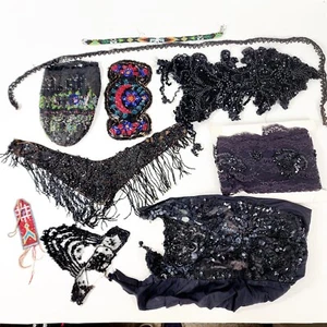 Lote de lentejuelas vintage con cuentas - piezas reparación collares - Imagen 1 de 15