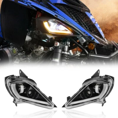For 2006-2025 YAMAHA YFZ 450 RAPTOR 350 700 700R LED Headlights Set Head Lamps - Image 1 of 4