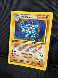 Pokémon Machamp 8/102 - Base Set 1ST EDITION Holo Rare - Picture 1 of 3