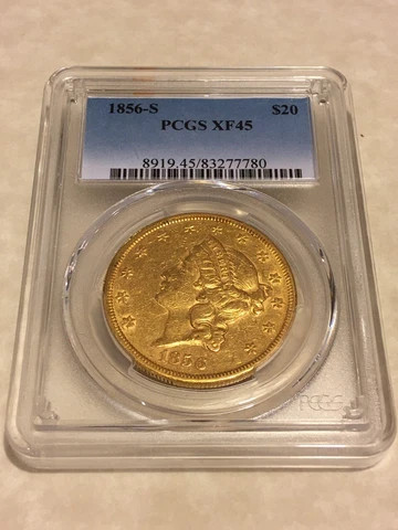 1856-S XF45 PCGS Liberty Double Eagle $20 Gold Coin lustrous great appeal Cover