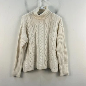 Vineyard Vines Womens XS Sweater Pullover White Cable Knit Turtleneck 20652 - Picture 1 of 11