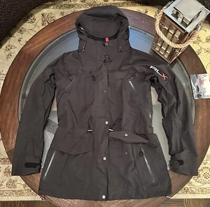 Ralph Lauren RLX67 Womens Size Medium Alpine Rain Hooded Jacket Black - Picture 1 of 12