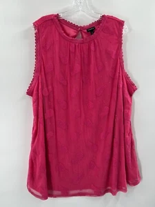 TORRID Mujer Volantes Cuello Simulado Tanque Malla Rosa Caliente Piña Talla 3 (3X) - Imagen 1 de 12