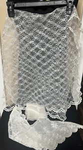 White Lace Collar, table cover or shawl and scarf lot of 3 - Picture 1 of 9