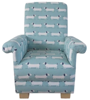 Children's Chair Kids Armchair Hound Dogs Fabric Duck Egg Puppy Gift Girls Boys - Image 1 of 4