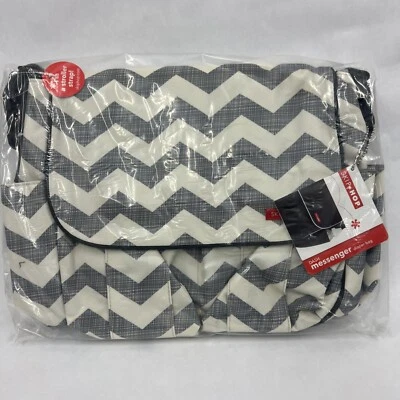 Skip Hop Dash Signature Diaper Bag Gray & White Chevron Messenger Diaper Bag - Image 1 of 4