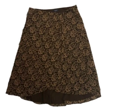 Falda midi chaps marrón rojo estampado Foto 1 de 3