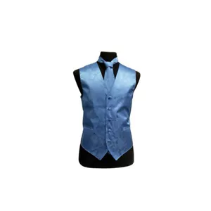 Nuevo Chaleco Esmoquin Esmoquin Formal Cachemira para Hombre Chaleco y Corbata Azul Polvoriento Baile de graduación - Imagen 1 de 4