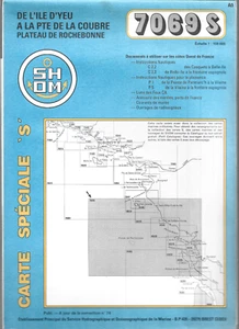 CARTE MARINE . SHOM  7069 S . DE L ILE D YEU A LA POINTE DE LA COUBRE ROCHEBONNE - Picture 1 of 1