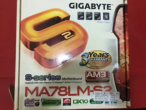 For Gigabyte MA78LM-S2 Motherboard Micro-ATX Socket AM2/AM2+/AM3 AMD 760G DDR2 - Picture 1 of 11