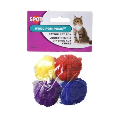 Spot Ethical Products Wool Pom Poms with Catnip Cat Toy 4-Pack #2811 - Image 1 of 3