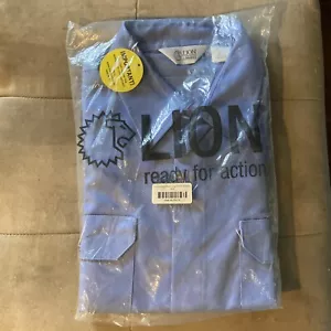 Mens Size 2X LM Lion Station Wear Long Sleeve Brigade Shirt Blue - Picture 1 of 3