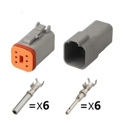 Deutsch DT Series 6 Way Waterproof Connector Plug Kit Multi Pin Crimp Set DT04 - Image 1 of 4