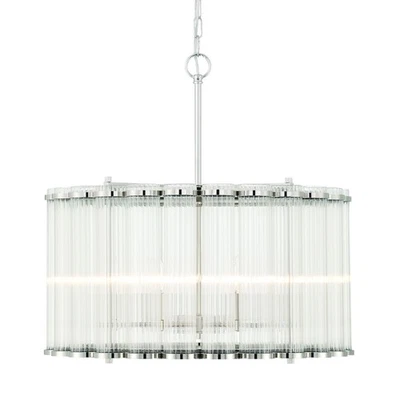 Lámpara de araña de tambor Eurofase Lighting 47239 Glasbury 6 luces 24" W - níquel Foto 1 de 4