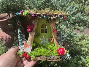 Gnome Christmas Door, Fairy Door, Miniature Door - Picture 1 of 9