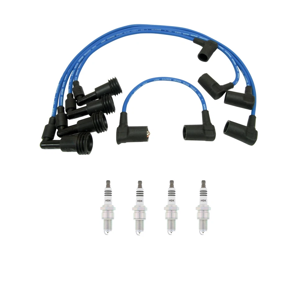 NGK 7mm Wire Set 4 Iridium Spark Plug Kit For Porsche 944 2.5L L4 FI GAS 1983-84 - Image 1 of 1