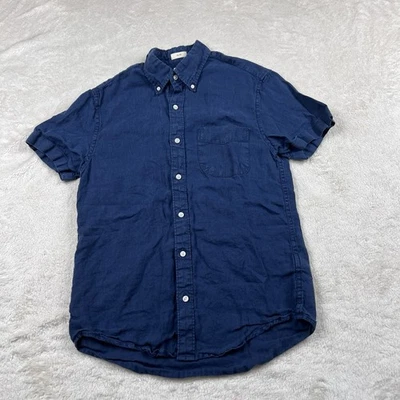 J. Crew Shirt Mens Small Blue Irish Linen Short Sleeve Button Up Baird Mcnutt - Image 1 of 4