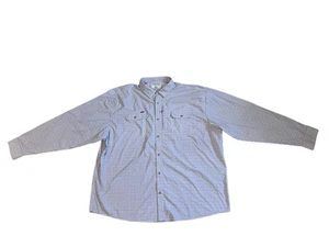 Poncho Men’s Plaid Long Sleeve Button Up Magnetic Pockets Shirt Size 3XL - Picture 1 of 5