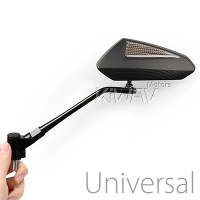 Espejo negro Scoot líneas grises patrón fibra de carbono 10mm 8mm e-scooter el scooter Foto 1 de 4