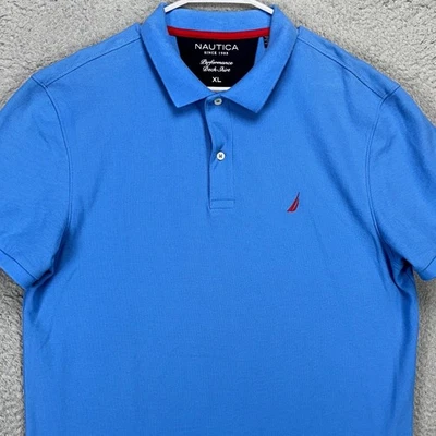 Camisa Polo Nautica Performance Deck Para Hombre XL Azul Rugby Manga Corta Calce Clásico Foto 1 de 4