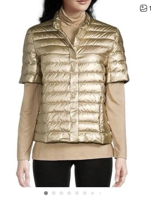 Linda jaqueta J. McLaughlin Sarabeth manga curta na cor dourada, média - Imagem 1 de 4